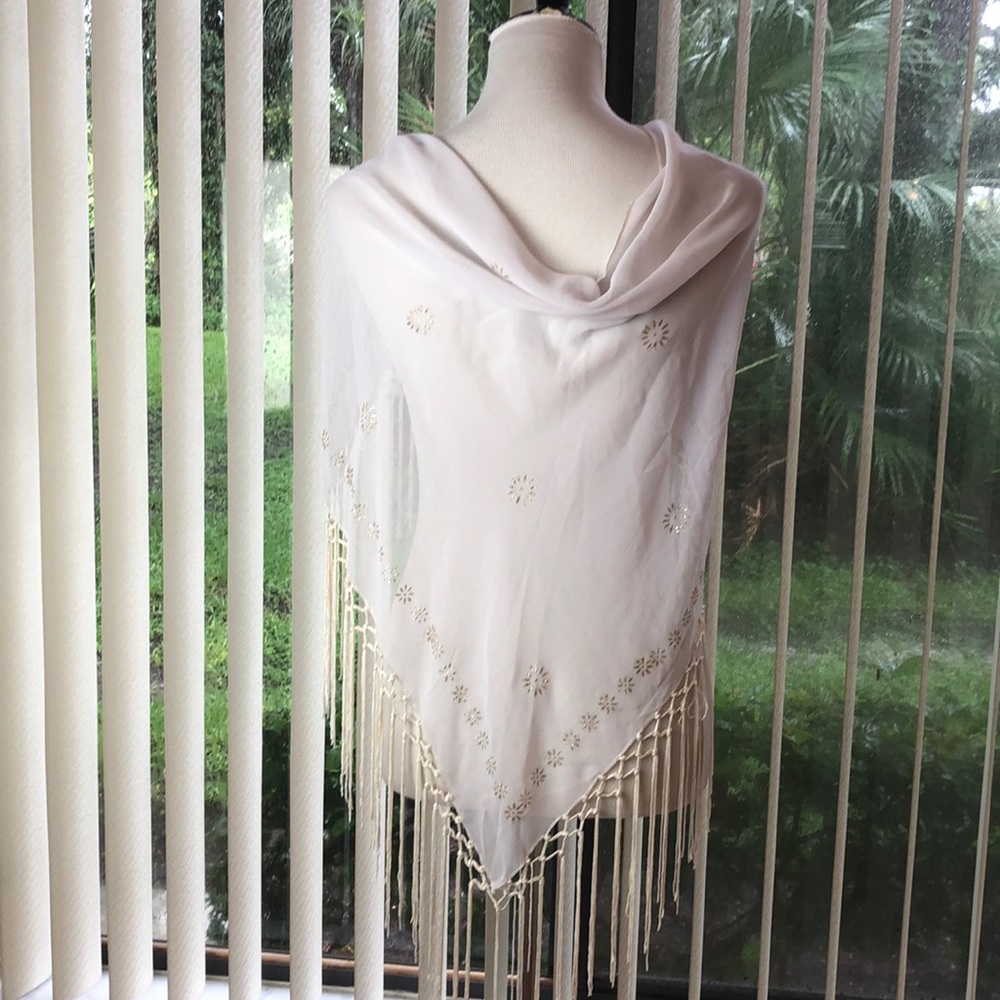 Sheer Fringed Wrap - Picture 4 of 6